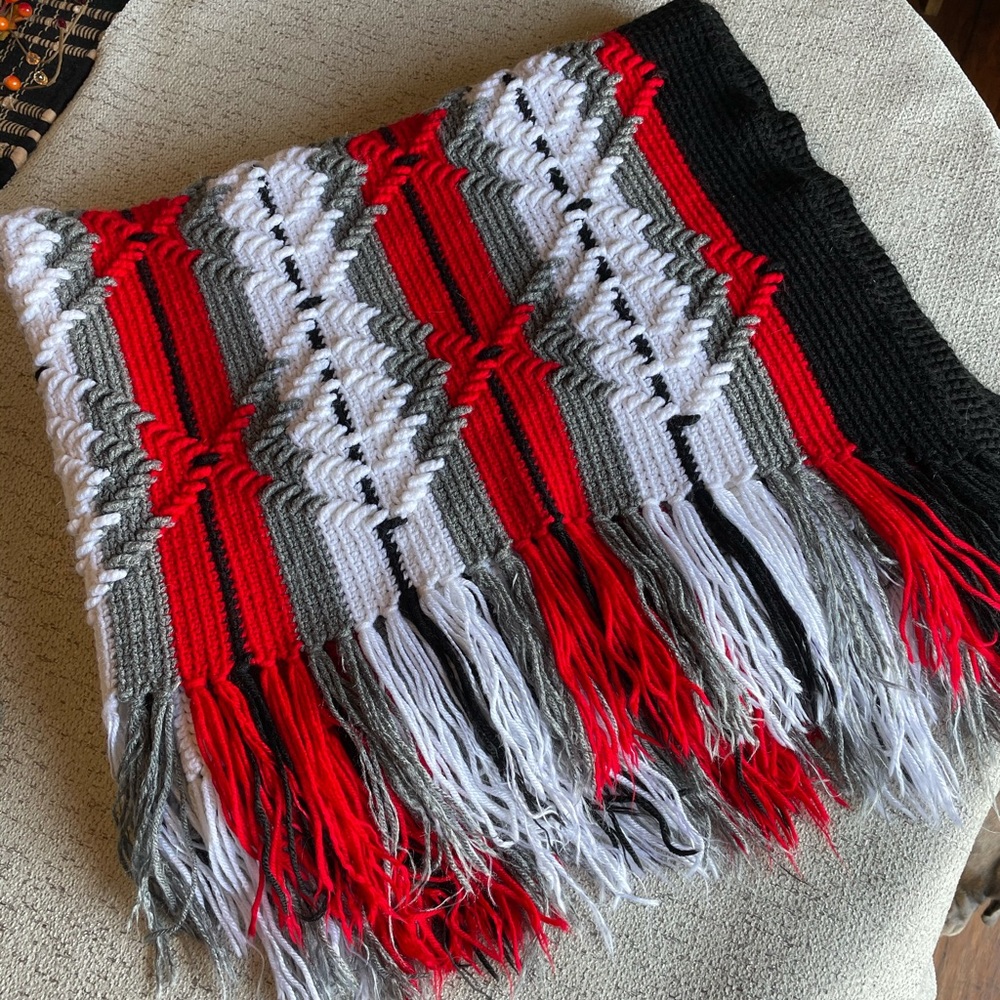 Vintage Crocheted Knitted Afghan
